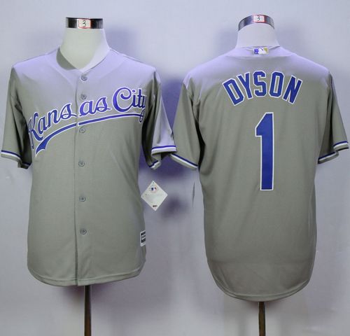 Royals #1 Jarrod Dyson Grey New Cool Base Stitched MLB Jersey - Click Image to Close